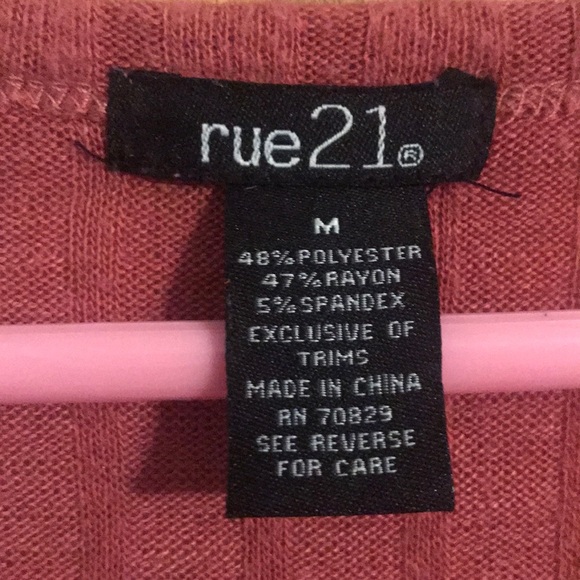 Rue 21 Sweater Tunic Long Ribbed Knit Salmon - Picture 3 of 3